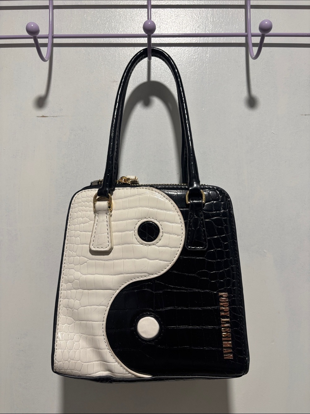 POPPY LISSIMAN Crikey yin yang BB croc embossed faux leather mini bag